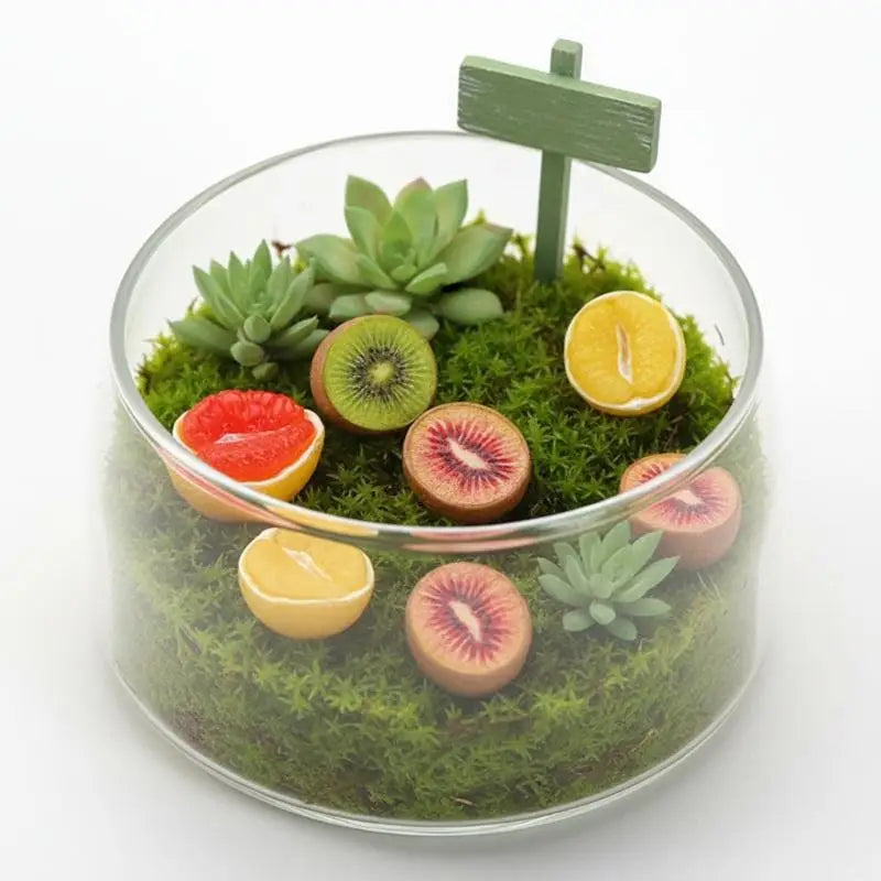 10pcs Resin Mini Fruit Charms – Kiwi, Grapefruit & Papaya DIY