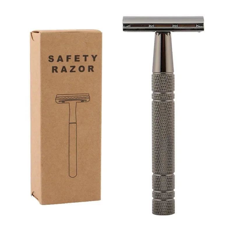 Rose Gold Double Edge Safety Razor + 10 Blades – Men & Women
