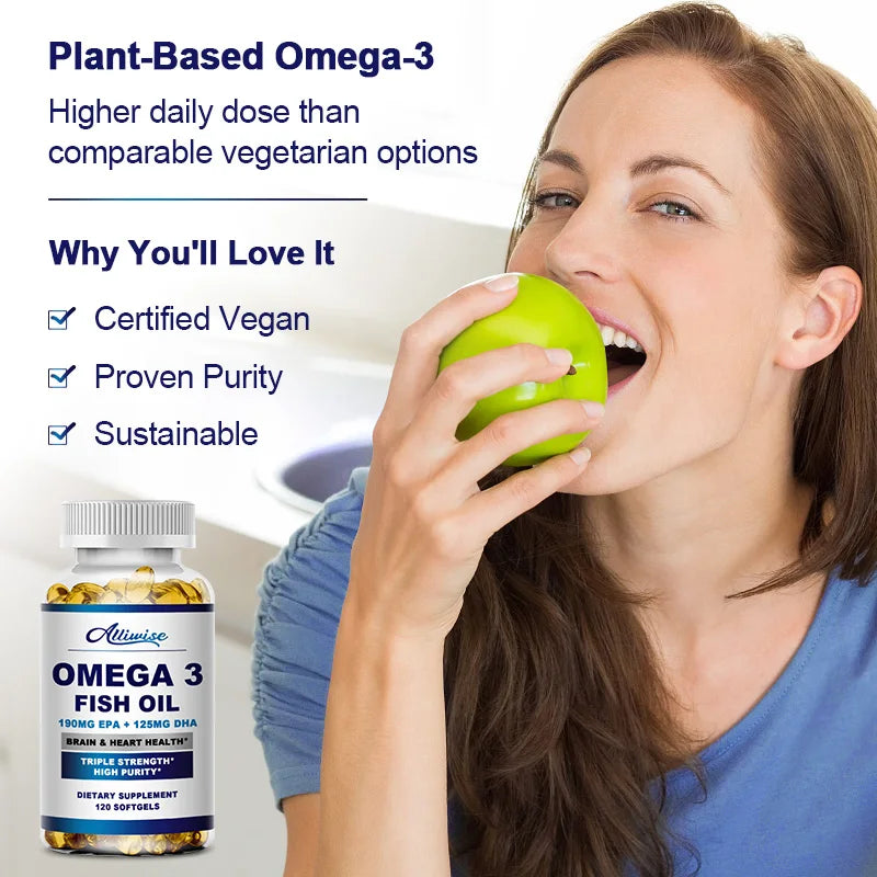 Omega 3 Fish Oil Capsules – Heart, Brain & Immune Support Dietary Supplement Peaceful Pleasures Health and Wellness