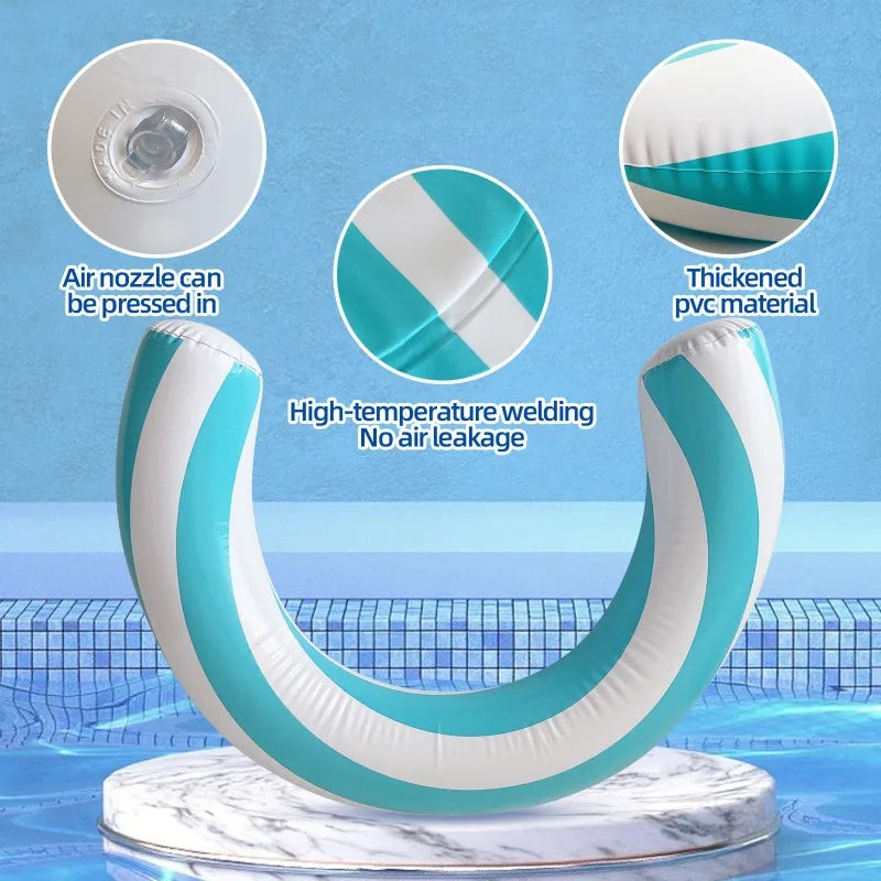 Inflatable Arc-Shaped Swim Ring – Pool Float for Adults & Teens
