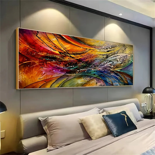 1pc Large Vibrant Abstract Canvas Wall Art Colorful Van Gogh Style Painting Modern Art Deco Design Unframed Art, Canvas Wall Art Peaceful Pleasures Health and Wellness