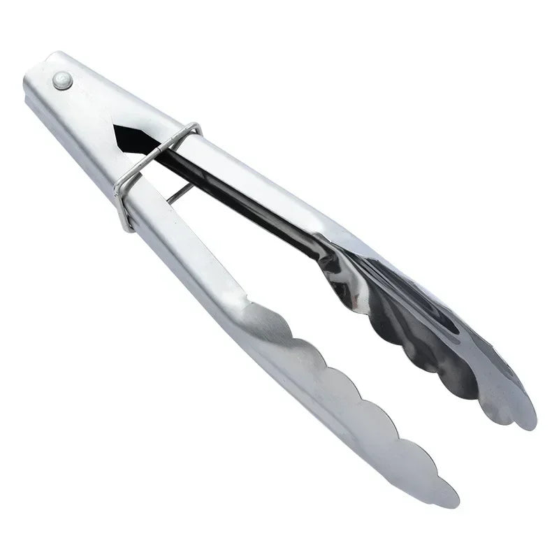 Long Handle Stainless Steel BBQ Tongs | Kitchen Grill Clip