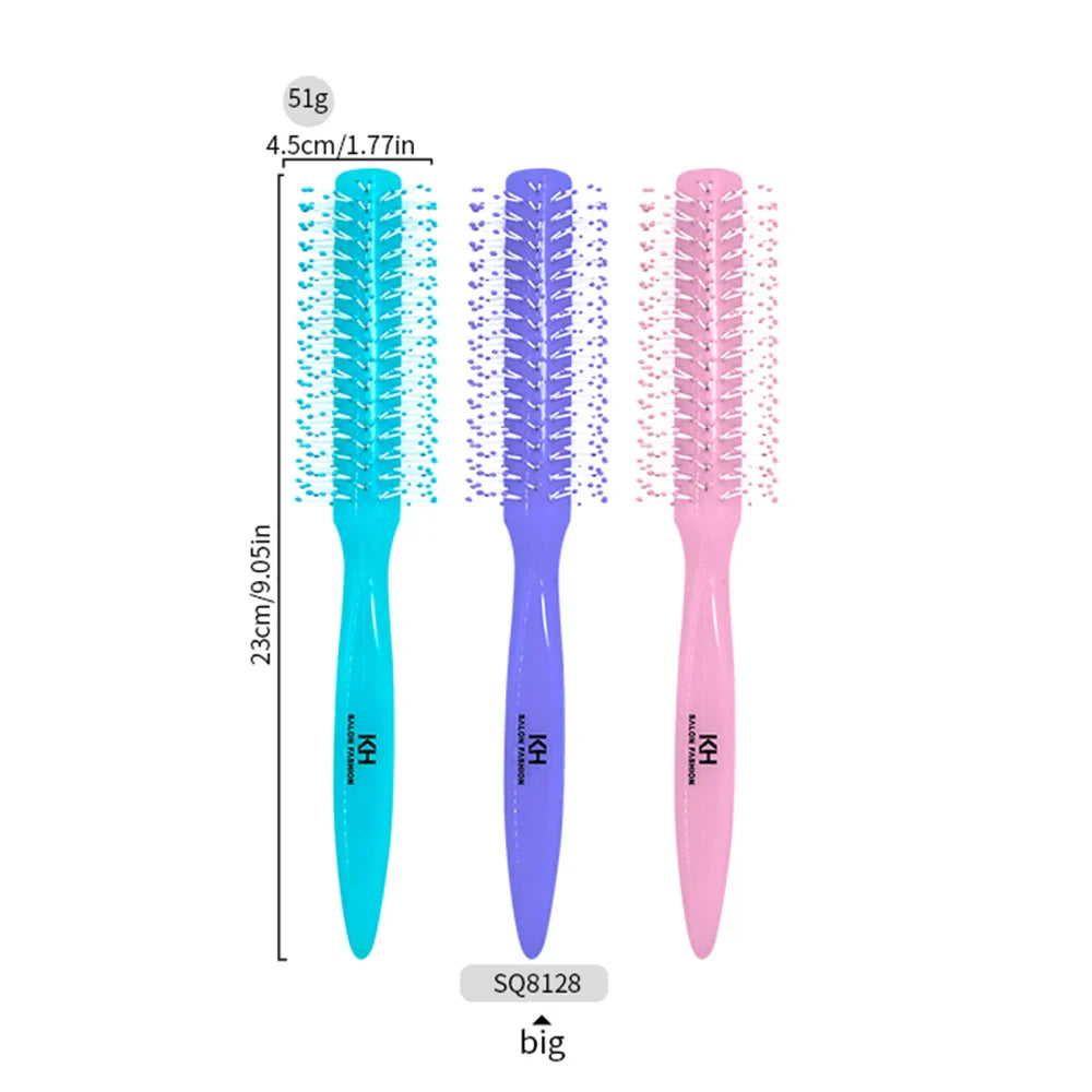 Anti-Static Round Hairbrush – Soft Bristle Salon Styling Comb