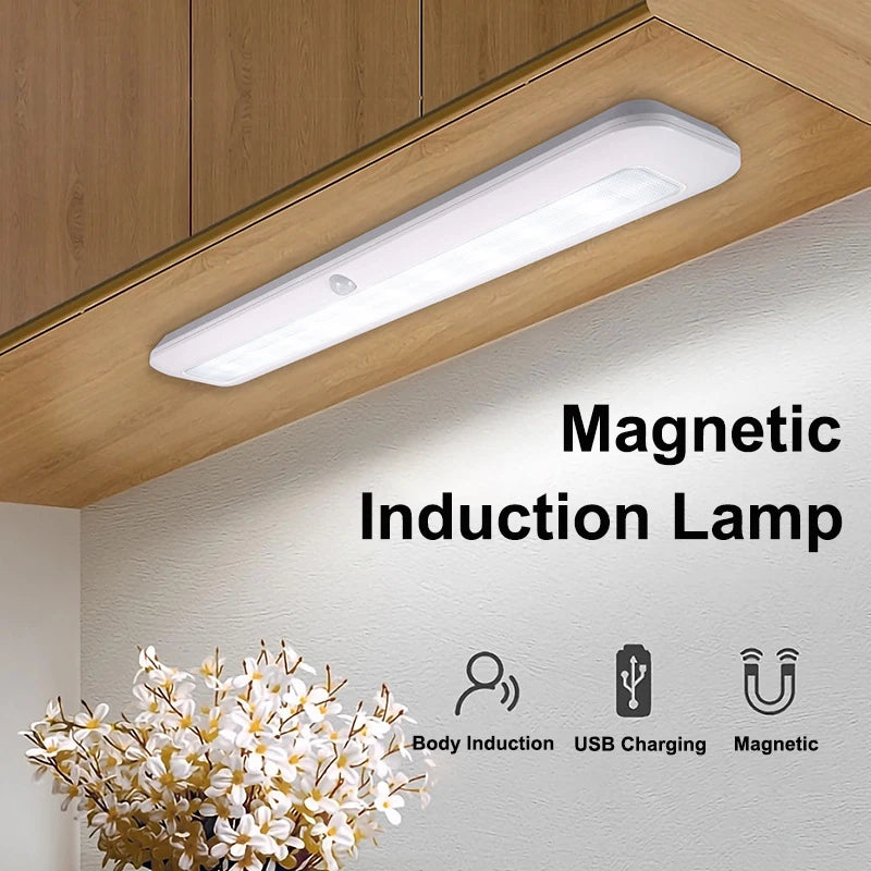 LED Smart Night Light Smart Motion Sensor Light Emergency Automatic Lighting 1000mAH Rechargeable Cabinet Night Lamp for Bedroom Peaceful Pleasures Health and Wellness