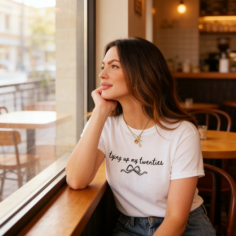 30th Birthday "Tying Up My Twenties" White T-Shirt | Party Tee