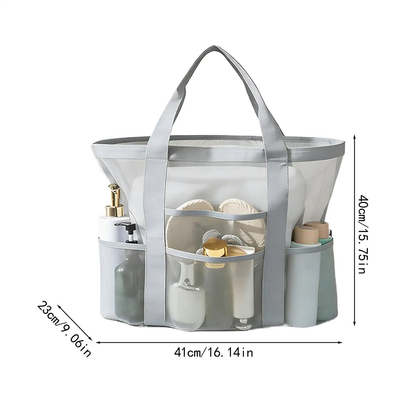 Womens Beach Bag Wide Handles Quick Dry Mesh Women Pool Tote Bag Toiletry Storage For Shoes Towel Makeup Toys Travel Gym Summer Peaceful Pleasures Health and Wellness