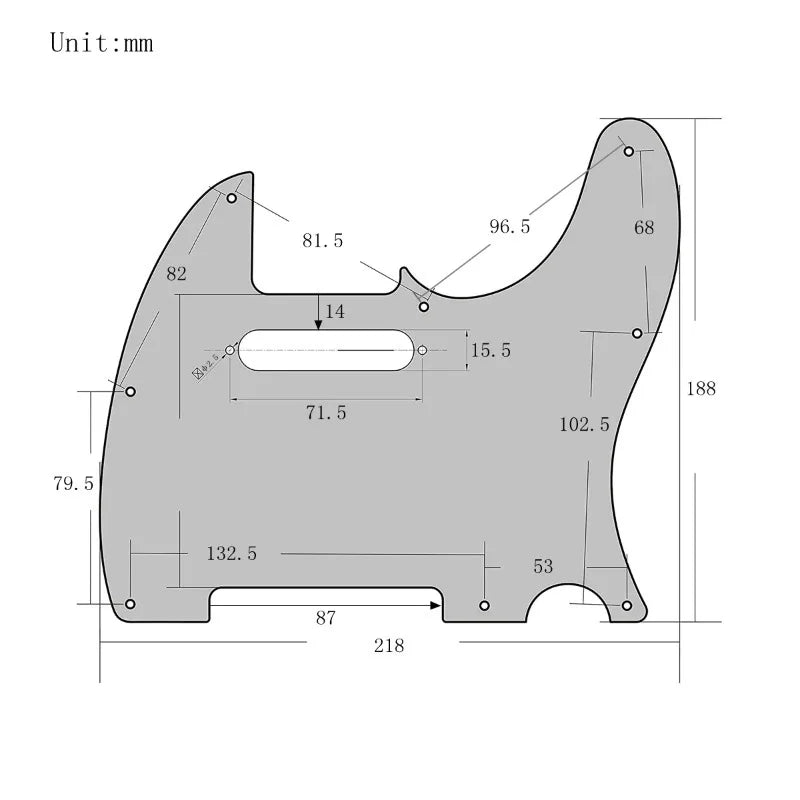 TELE Electric Guitar Guard TL Single Panel Body Front Cover