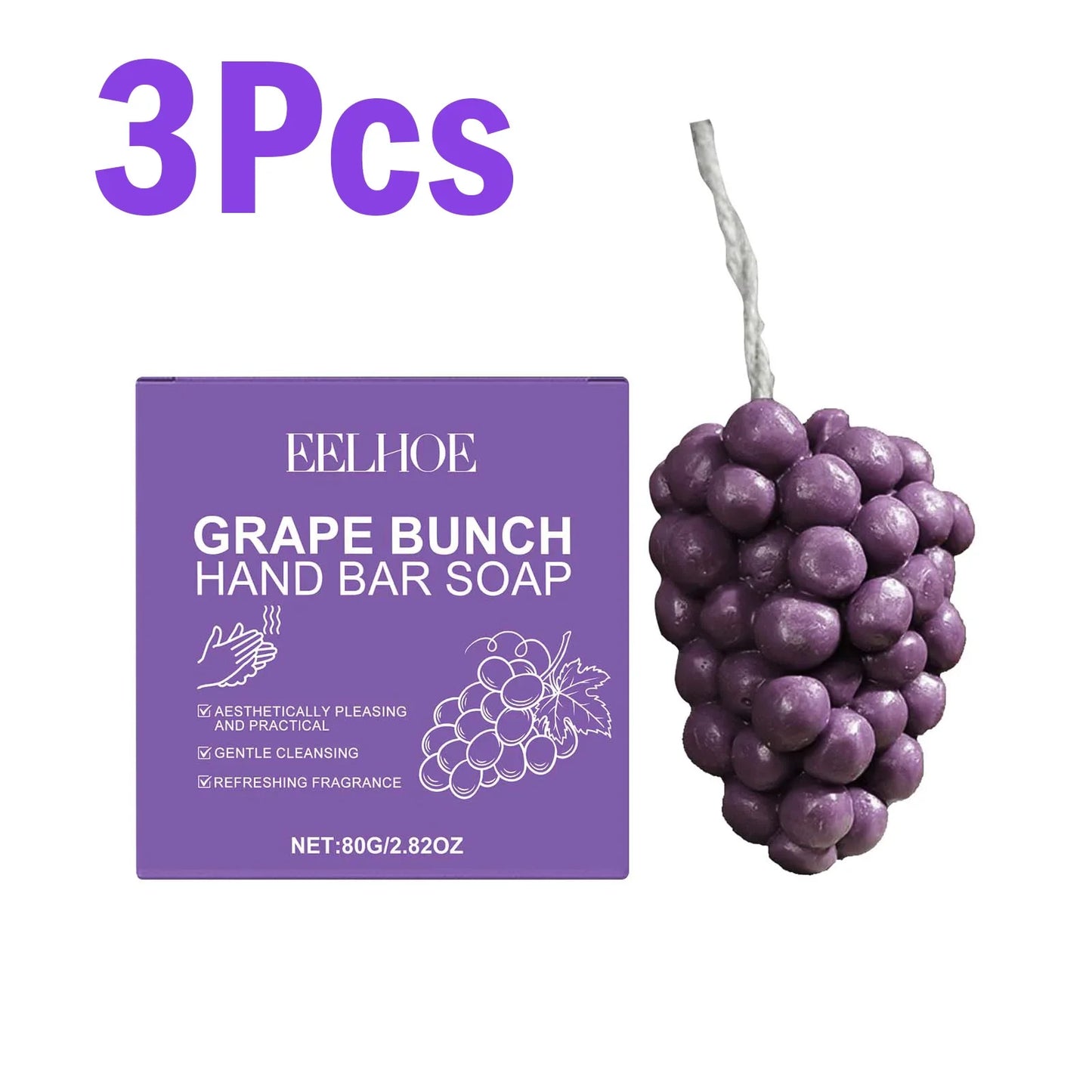 EELHOE Grape Bunch Handmade Soap Bar – Moisturizing & Decorative