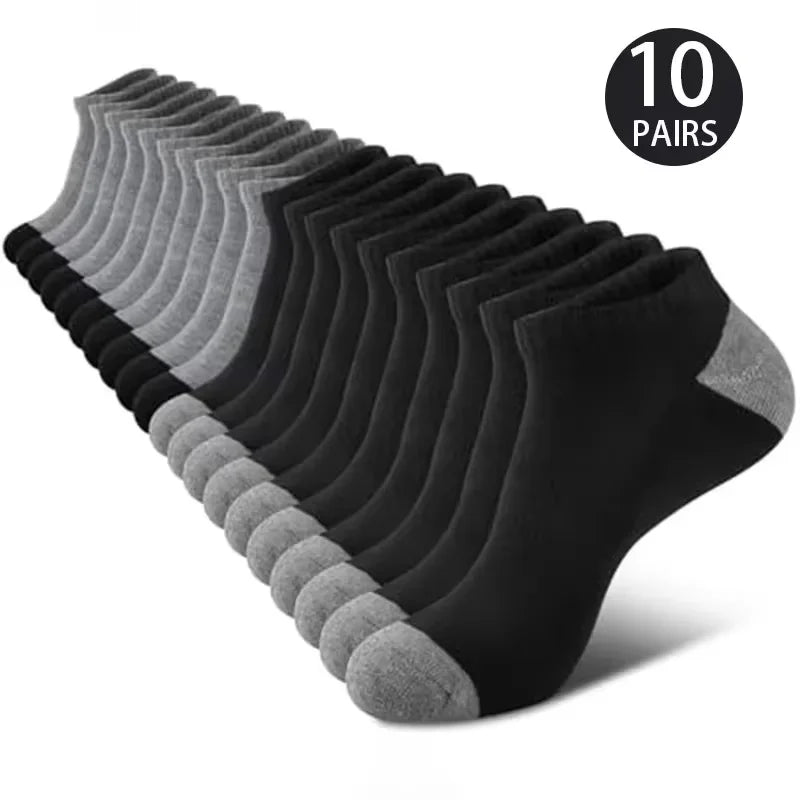 1/5/10Pairs Of Comfortable Breathable Socks Sweat Absorbing Odor Proof Low Cut Solid Color Socks Suitable For Outdoor Activities Peaceful Pleasures Health and Wellness mix-20-pairs One Size