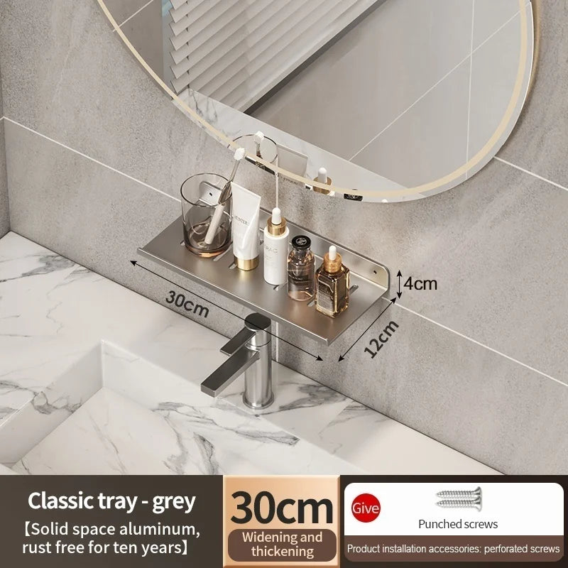Aluminum Bathroom Wall Shelf & Washbasin Storage Rack | YUNJIEYA