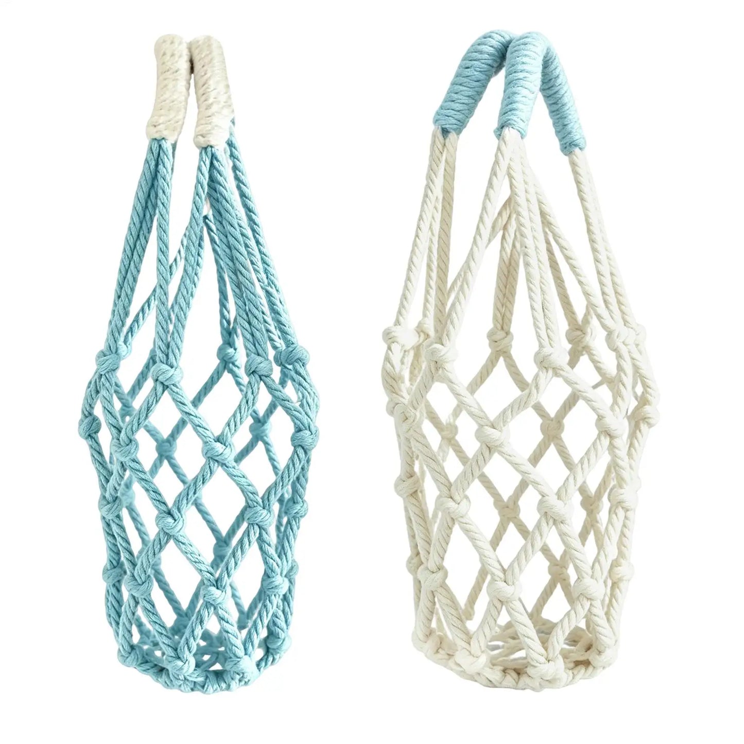 Handwoven Mesh Water Bottle Holder Bag | Travel & Daily Use