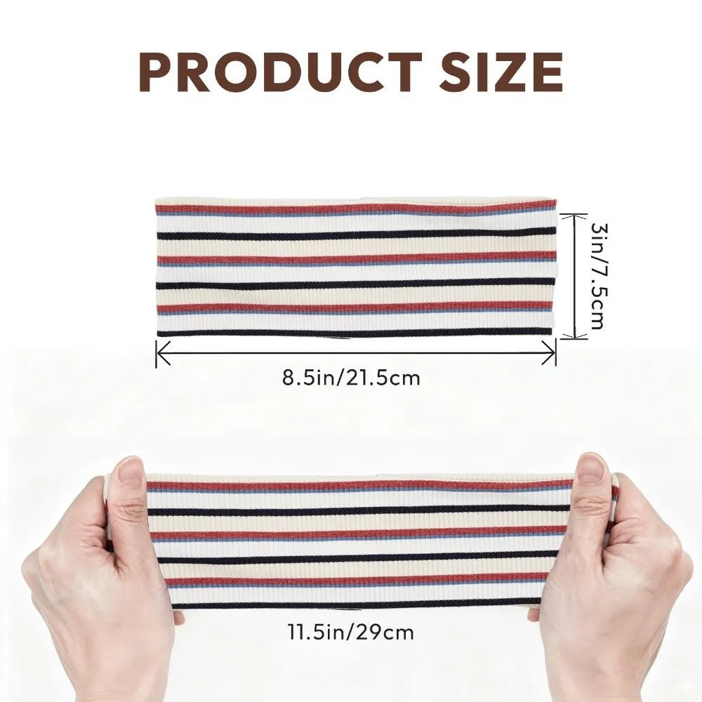 Wide Elastic Striped Headband | Non-Slip Yoga & Sports Hairband Sports Headband Peaceful Pleasures Health and Wellness