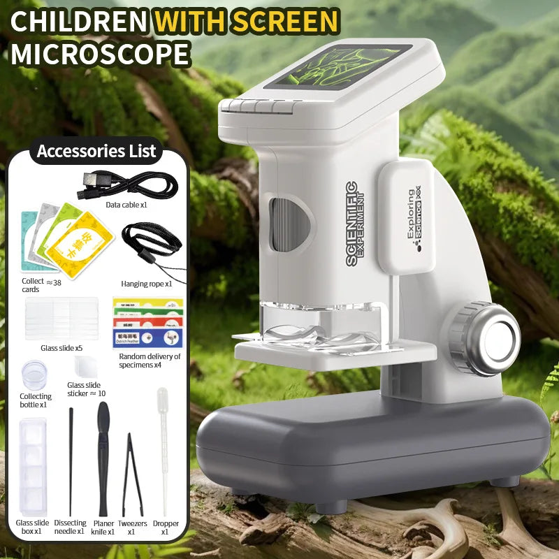 Children's Microscope, Portable Handheld Microscope, Student Science Experiment, Large Screen Desktop Microscope Peaceful Pleasures Health and Wellness 2