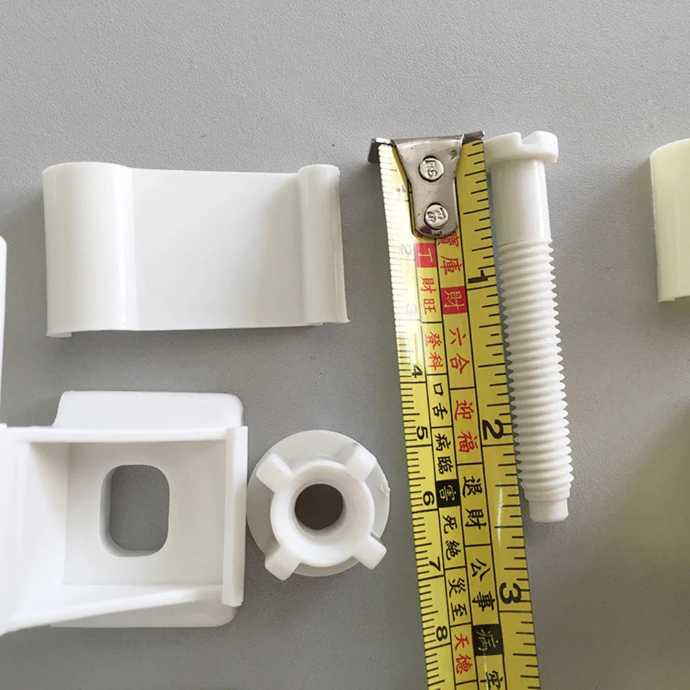 White Plastic Toilet Seat Hinge Replacement Kit with Bolts