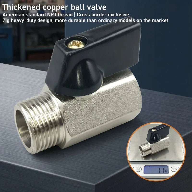 Mini Brass Ball Valve 1/4" & 3/8" NPT Shut Off | Air Water Gas