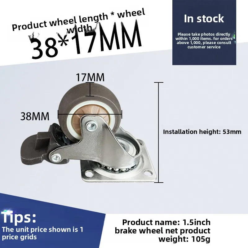 4-Pack Swivel Furniture Caster Wheels – Soft Rubber 1–2 Inch
