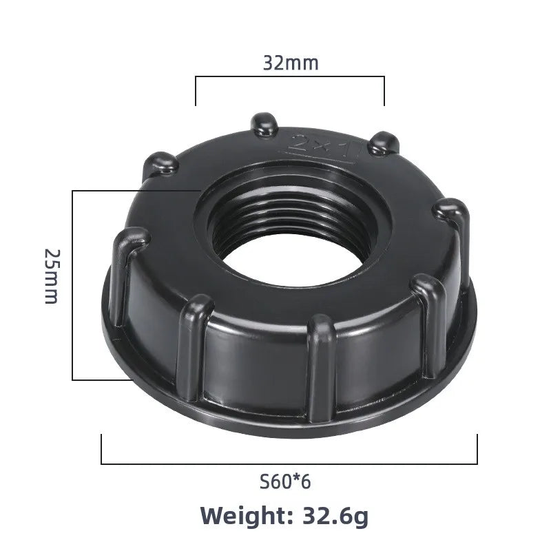 IBC Tank Adapter S60x6 Female Thread to 1/2", 3/4" or 1" Fitting