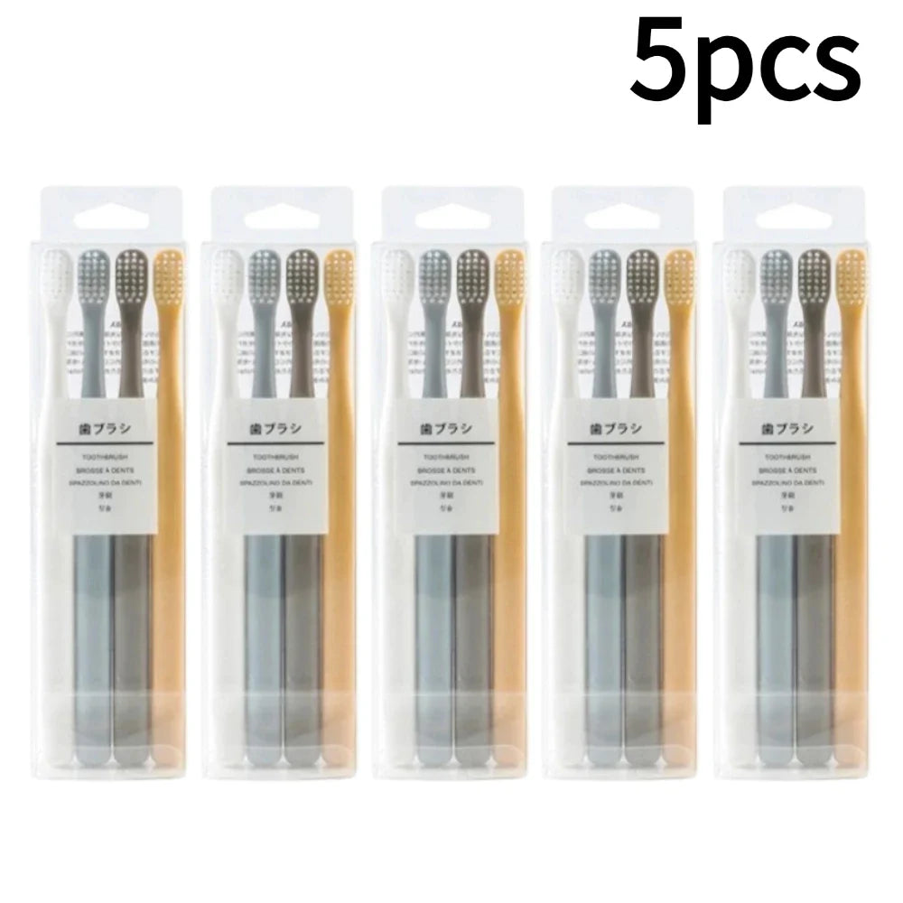 Soft Bristle Small Head Toothbrush – Family & Travel 4-Pack