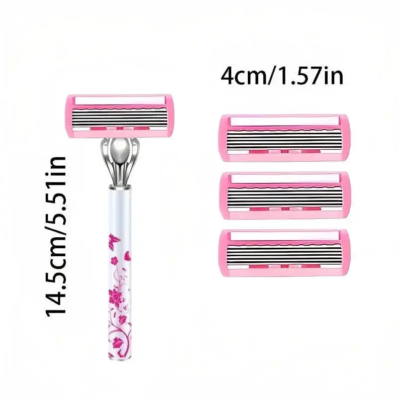 6-Layer Double Edge Safety Razor + Extra Blades | Men & Women