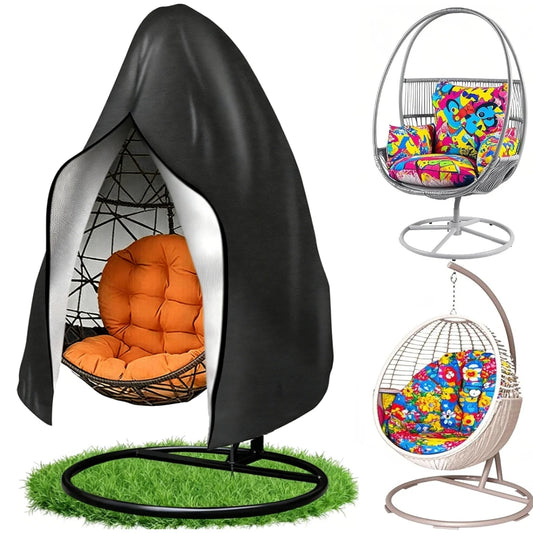 Patio Hanging Egg Chair Cover Waterproof Slipcover Swing Chair Protector Outdoor Weather Resisatant with Zipper Storage Bag Peaceful Pleasures Health and Wellness