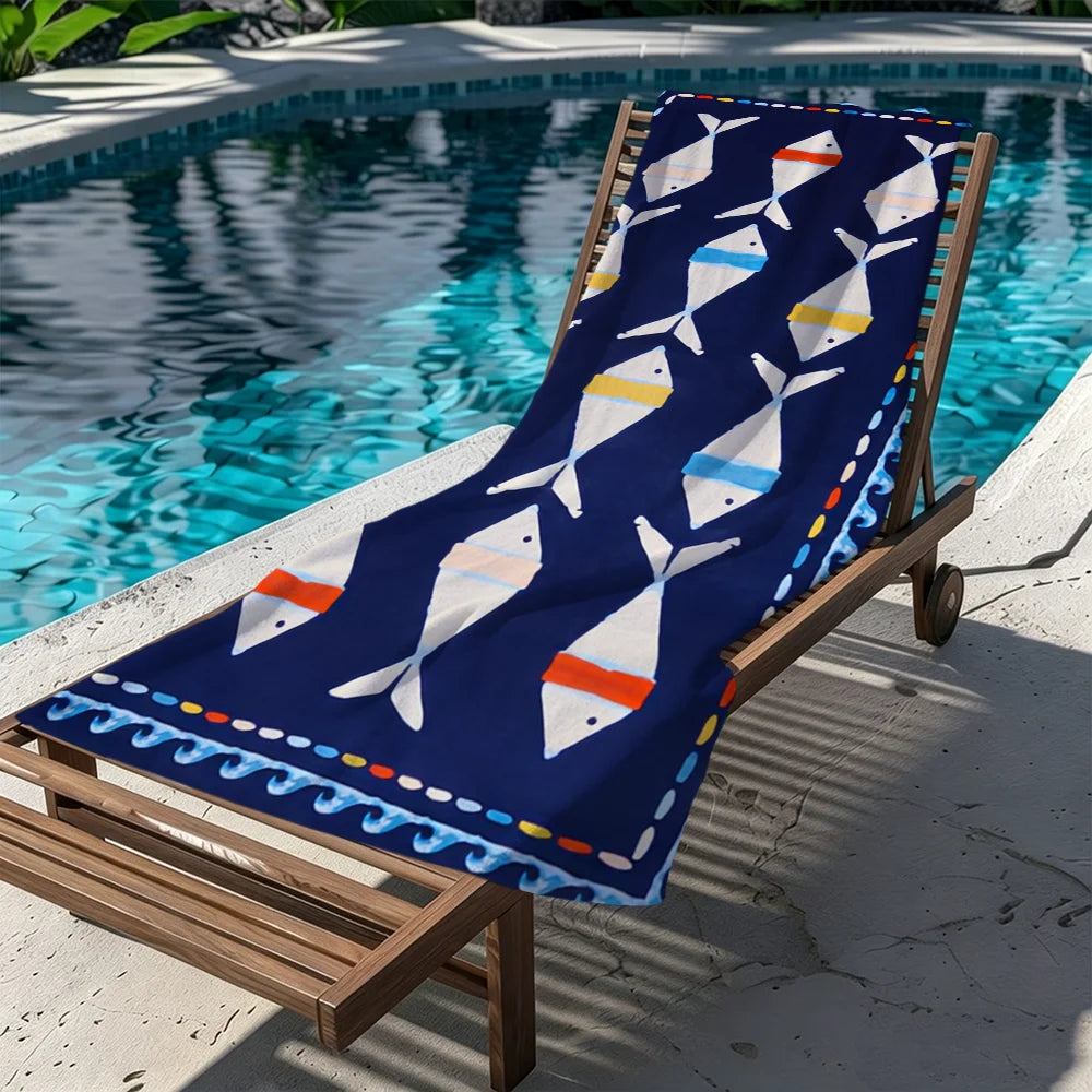 Cute Cartoon Seafood Beach Towel – Quick Dry Soft Pool Towel Quick Dry Beach Towel Peaceful Pleasures Health and Wellness