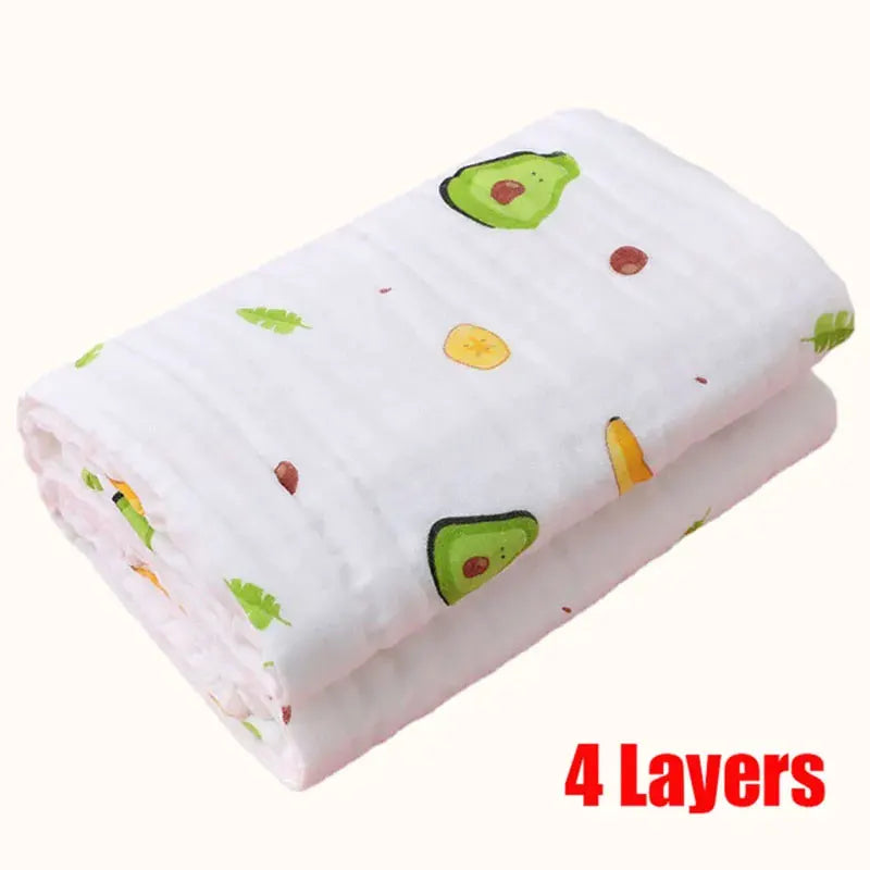Baby Cotton Bath Towel 4-Layer Gauze Swaddle Blanket Newborn