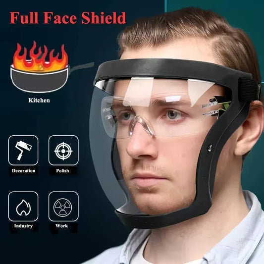 Full-Face Transparent Safety Shield | Reusable Adjustable Mask Face Safety Shield Oasis Select