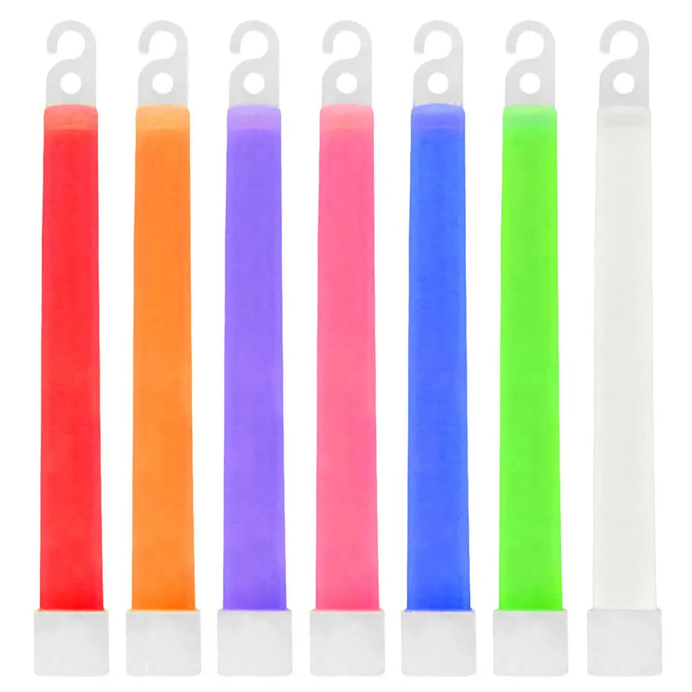 10pcs Outdoor Emergency Glow Sticks Waterproof 6 Inch Concert Party Light Stick with Hook Non-toxic Outdoor Survival Kit Peaceful Pleasures Health and Wellness