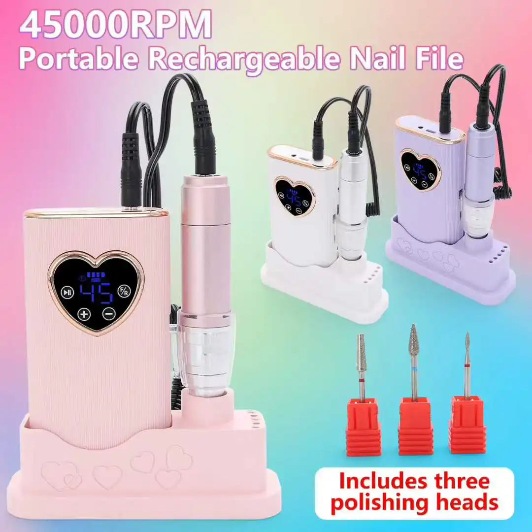 45,000 RPM Rechargeable Electric Nail Drill | Professional Manicure