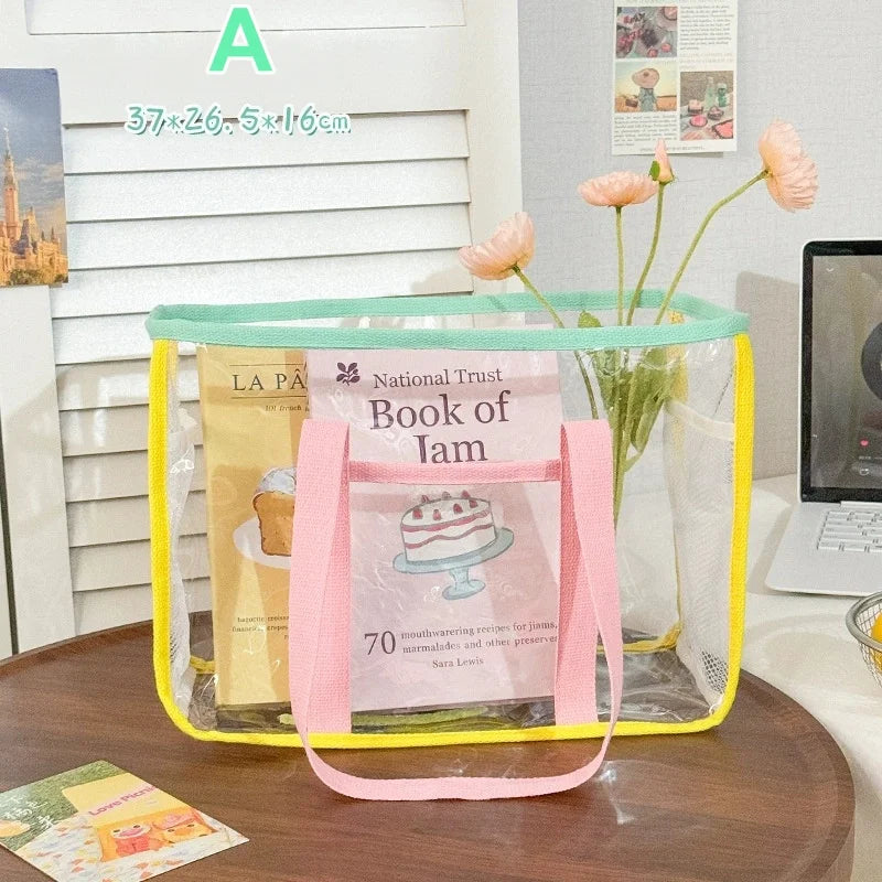 Transparent PVC Beach Bag – Waterproof Large Tote for Women