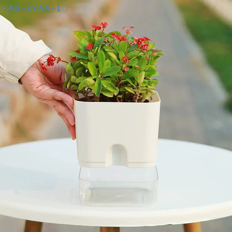 Self-Watering Double-Deck Plant Pot | Auto Wick Flowerpot
