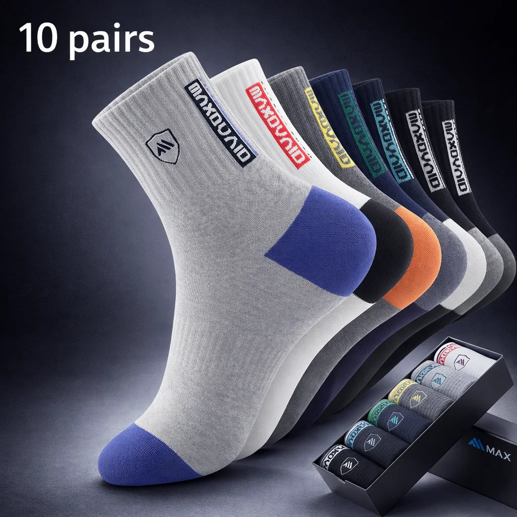 5 Pairs Men’s Breathable Bamboo Fiber Sports Socks Anti-Odor Sweat-Absorbing Business Crew Stockings Suitable for All Seasons Peaceful Pleasures Health and Wellness