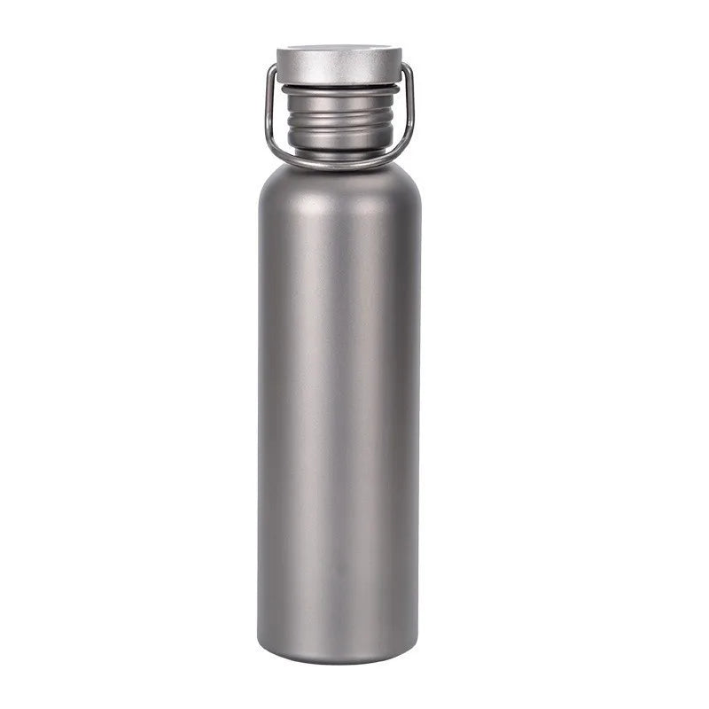 500/600/750ML Titanium Water Bottle Outdoor Camping Supplies Tourism Sports Cycling Hiking Camping Water Bottle with Cup Sleeve Peaceful Pleasures Health and Wellness