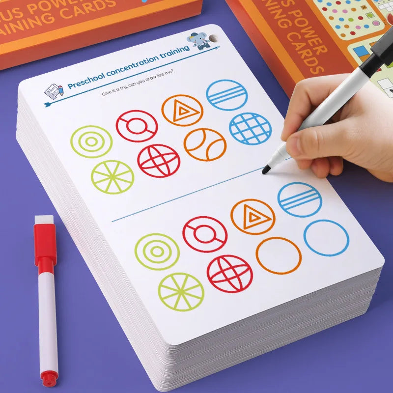 Magical Tracing Workbook Control Training Book Reusable Kids Cards