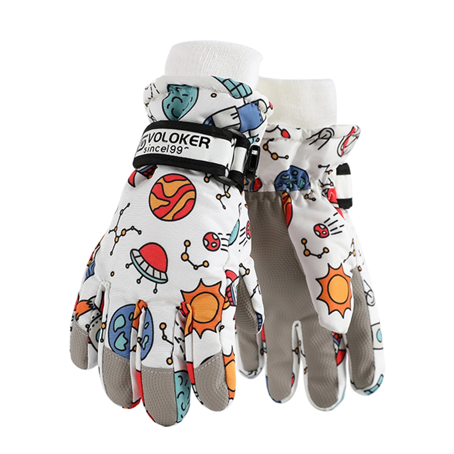 Kids Winter Ski Gloves Thermal Fleece Lined Lightweight Warmth Boys Girls Full Palm Non Slip Gloves for Outdoor Skiing Running Peaceful Pleasures Health and Wellness Space S