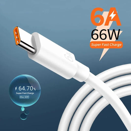 6A 66W USB-C Fast Charging Cable | Xiaomi Samsung OnePlus Huawei USB-C Charging Cable Peaceful Pleasures Health and Wellness