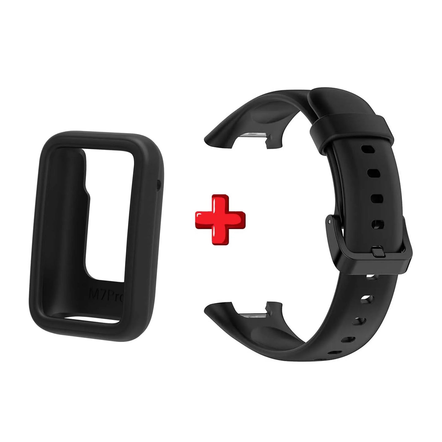 Silicone Strap & Cover for Xiaomi Mi Band 7 Pro – Soft & Comfy Peaceful Pleasures Health and Wellness black