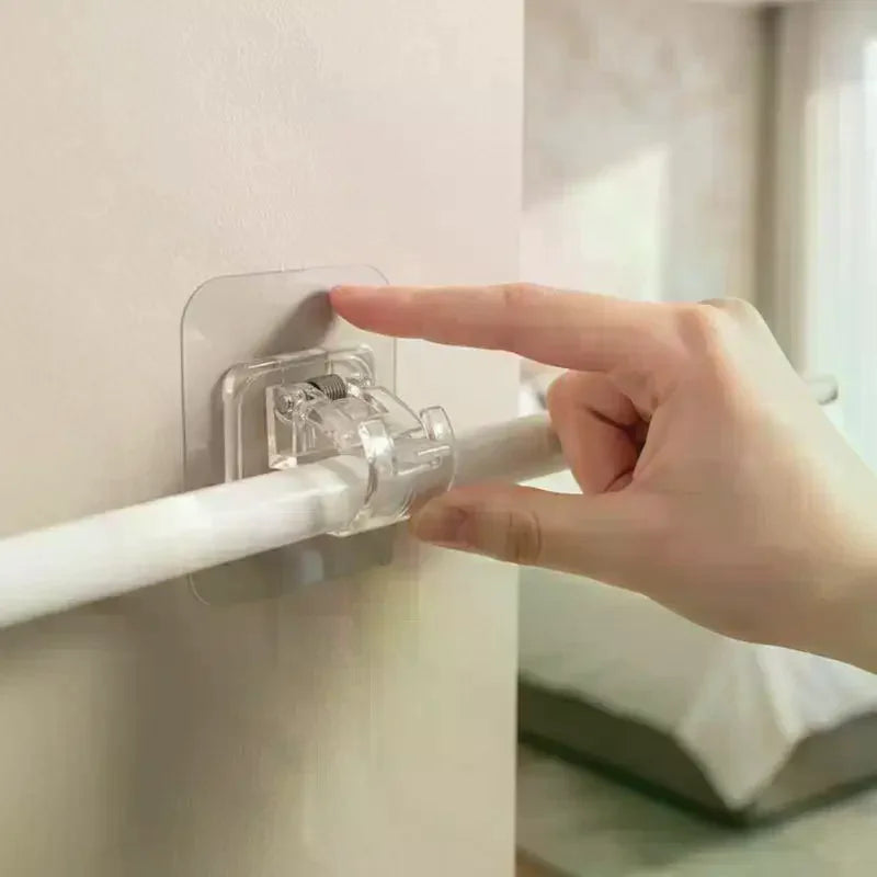 No-Drill Curtain Rod Hooks 10-Pack | Adhesive C-Type Brackets