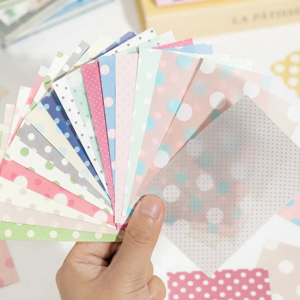 50-Sheet Polka Dot Kraft & Vellum Paper – M5 Journal Inserts
