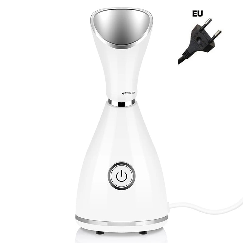 OEM Private Label Electric Deep Cleaning Face Sprayer 2 in 1 Household Nano Ionic Facial Steamer Peaceful Pleasures Health and Wellness White-EU