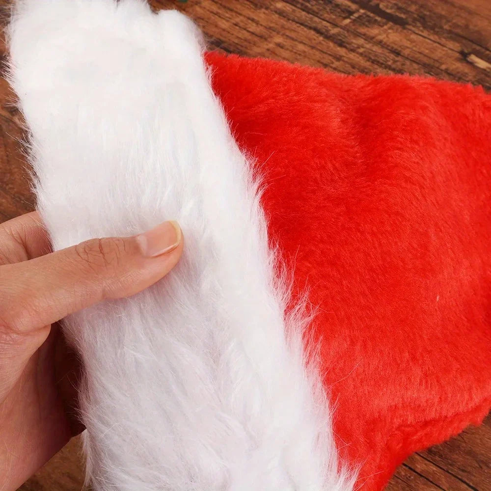 Plush Santa Hat for Adults & Kids – Adjustable Christmas Cap