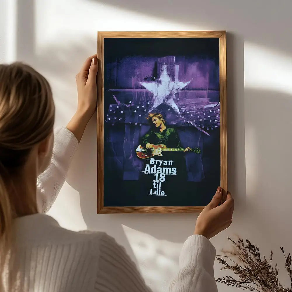 Singer B-Bryan Adams Poster HD Self Adhesive Waterproof Wall Art Ideal for Home Office Dorm Bedroom Great Gift Peaceful Pleasures Health and Wellness White7 50X70cmNoframe