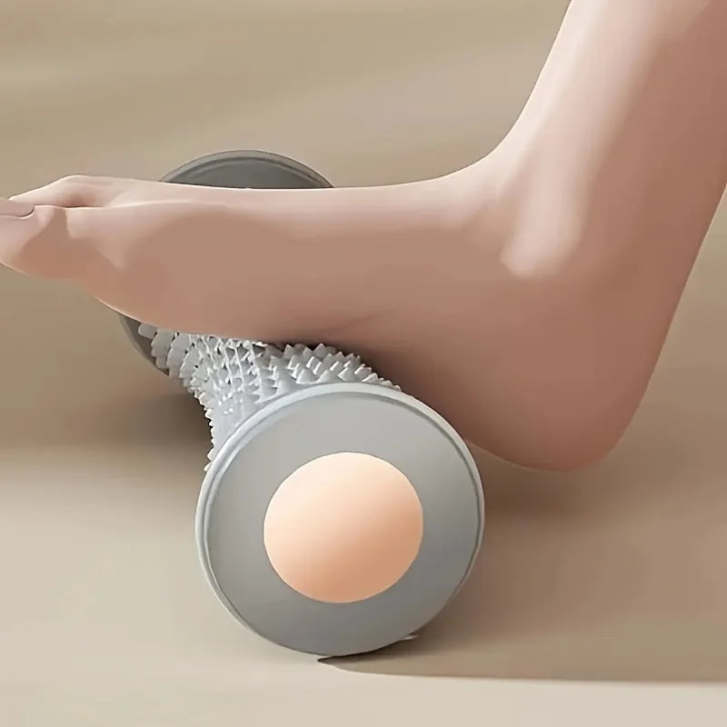 A massage device, specifically a foot massager, designed to alleviate muscle fatigue and discomfort in the feet. Peaceful Pleasures Health and Wellness