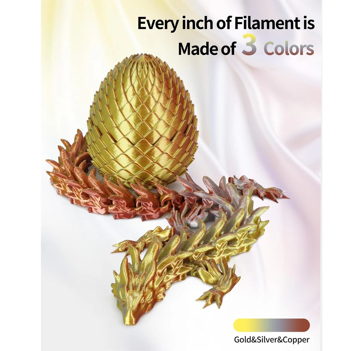 DINGSUN 3D Silk PLA Filament 1.75mm Shiny Clog-Free 0.25kg