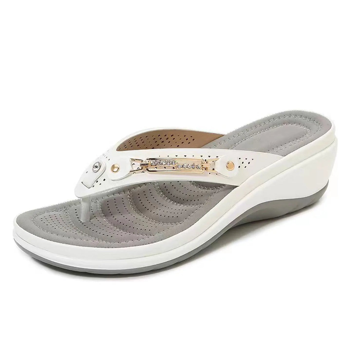 2024 Women's Slippers New Fashion Slides Non-Slip Shoes Beach Sandals Women Outside Leisure Flip Flops Wear Open Toe Peaceful Pleasures Health and Wellness White 36