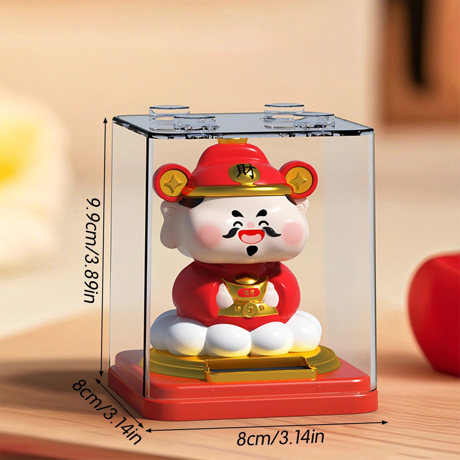 Solar Powered Money God Figurine Auto Noddin Implies Auspiciousness Car Decoration Dashboard Automatic Nodding Solar Decor Peaceful Pleasures Health and Wellness
