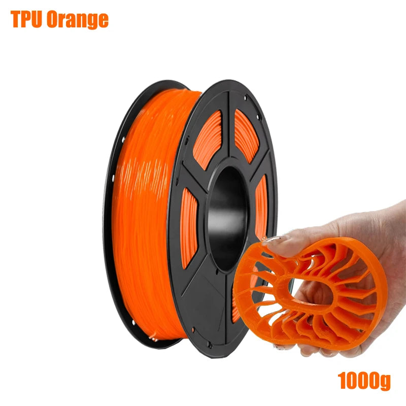 95A Orange TPU Filament 1.75mm Flexible 3D Printer Spool 250g