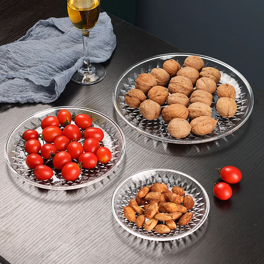 Clear Acrylic Snack & Fruit Serving Tray | Round PET Plate