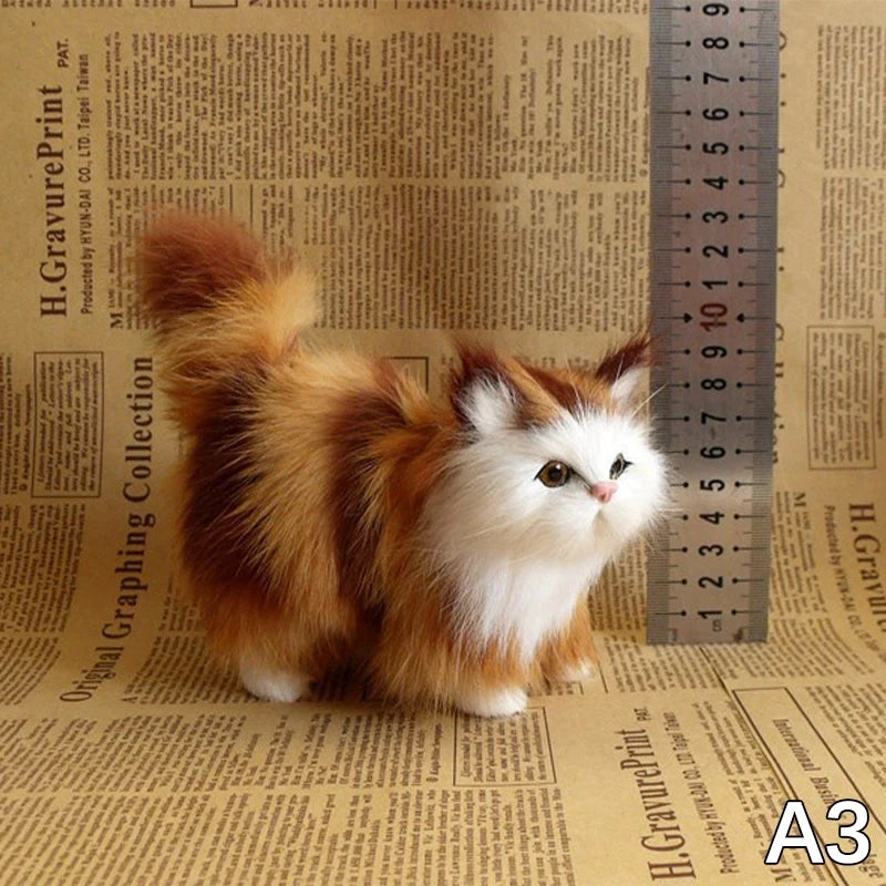 Realistic Stuffed Cat Plush Toy – Soft Kitten Gift for Kids