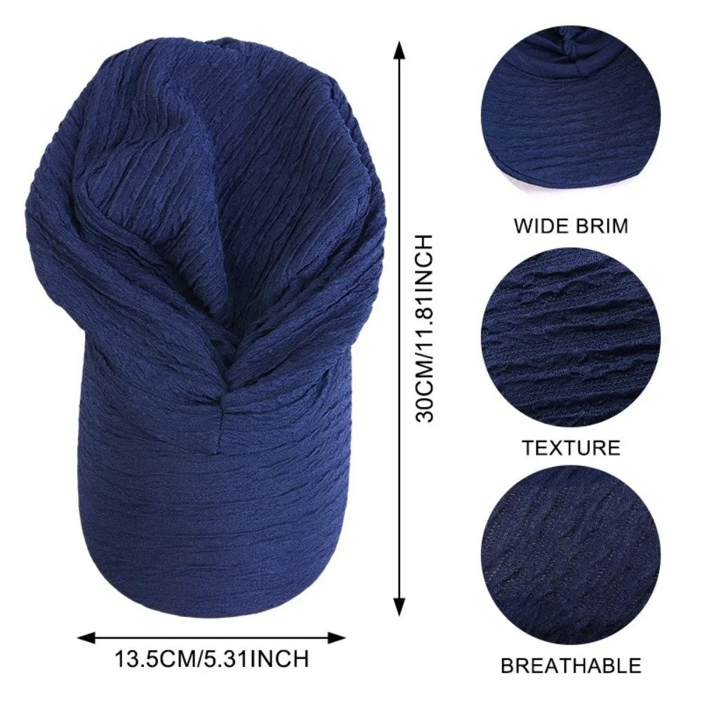 Women's Wide Brim Sun Hat Headwrap – Solid Color Cap